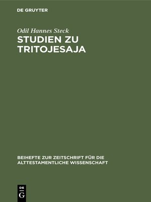 cover image of Studien zu Tritojesaja
